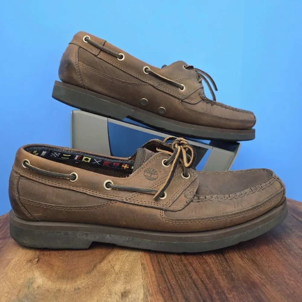Timberland Echo Bay Top-Sider Deck Boat Shoes Men’s 11M Brown Nubuck #71024